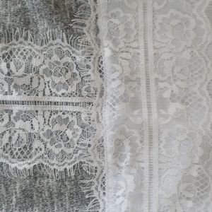 Women's long sleeve top with eyelash lace detail